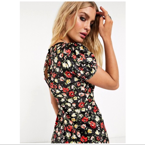 ASOS | FLORAL VELVET HOLIDAY RARE MAXI DRESS - Picture 5 of 5